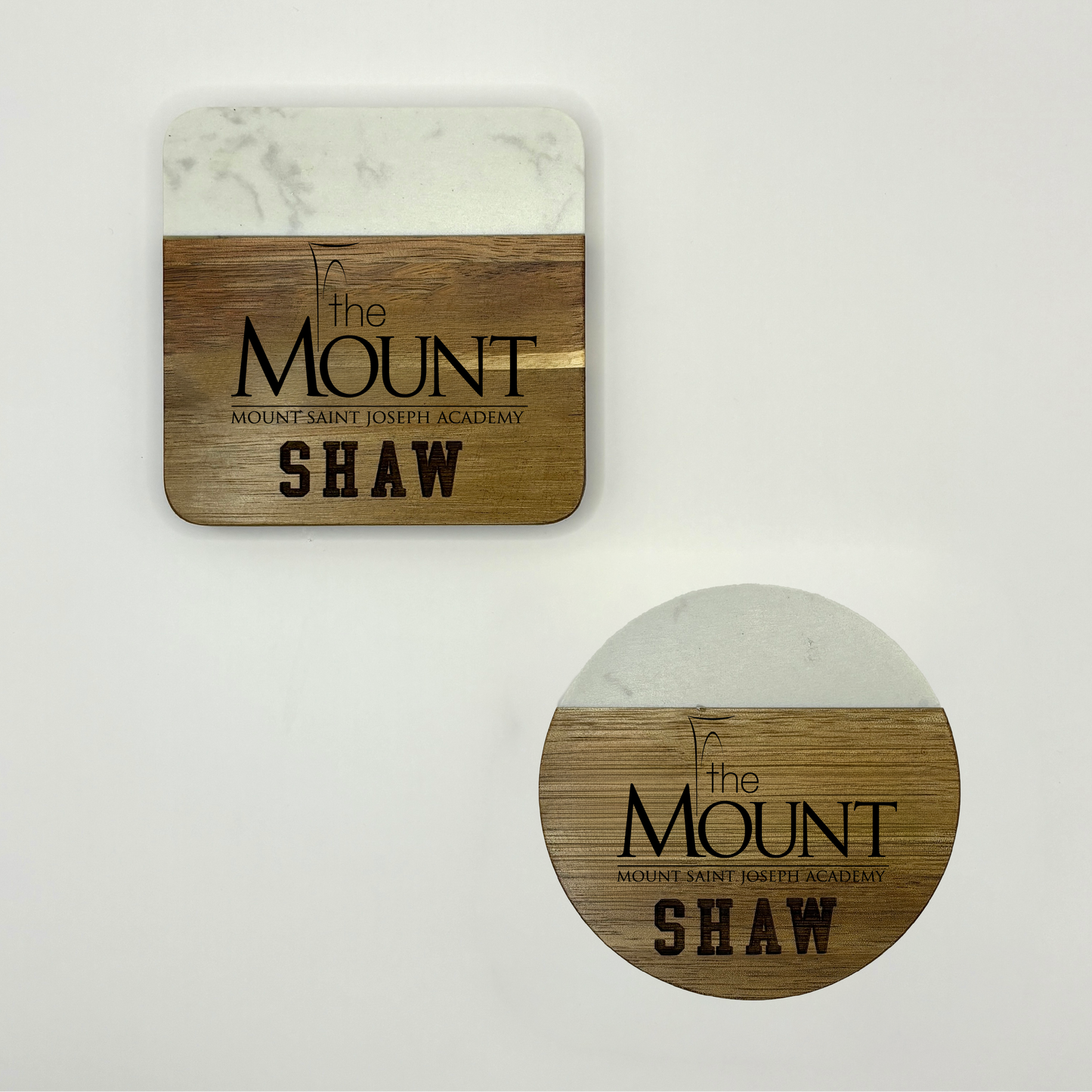 Customized Circle Marble/Wooden Coasters (Set of 4)